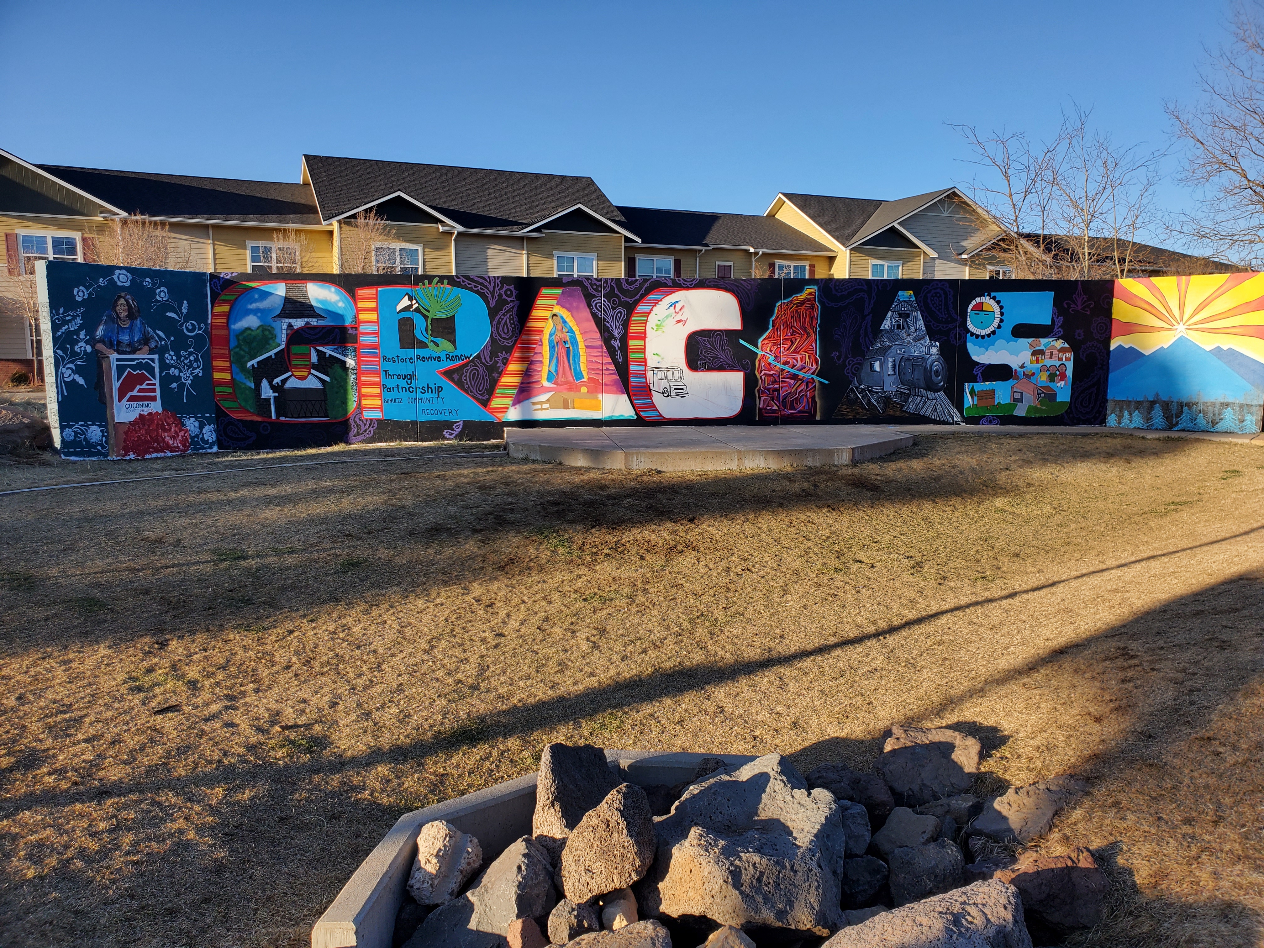 Gracias mural at Sawmill Multicultural Art and Nature Center
