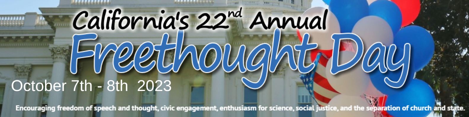 California Freethought Day October 7th - 8th